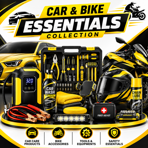 Car & Bike Essentials - With Air Pump