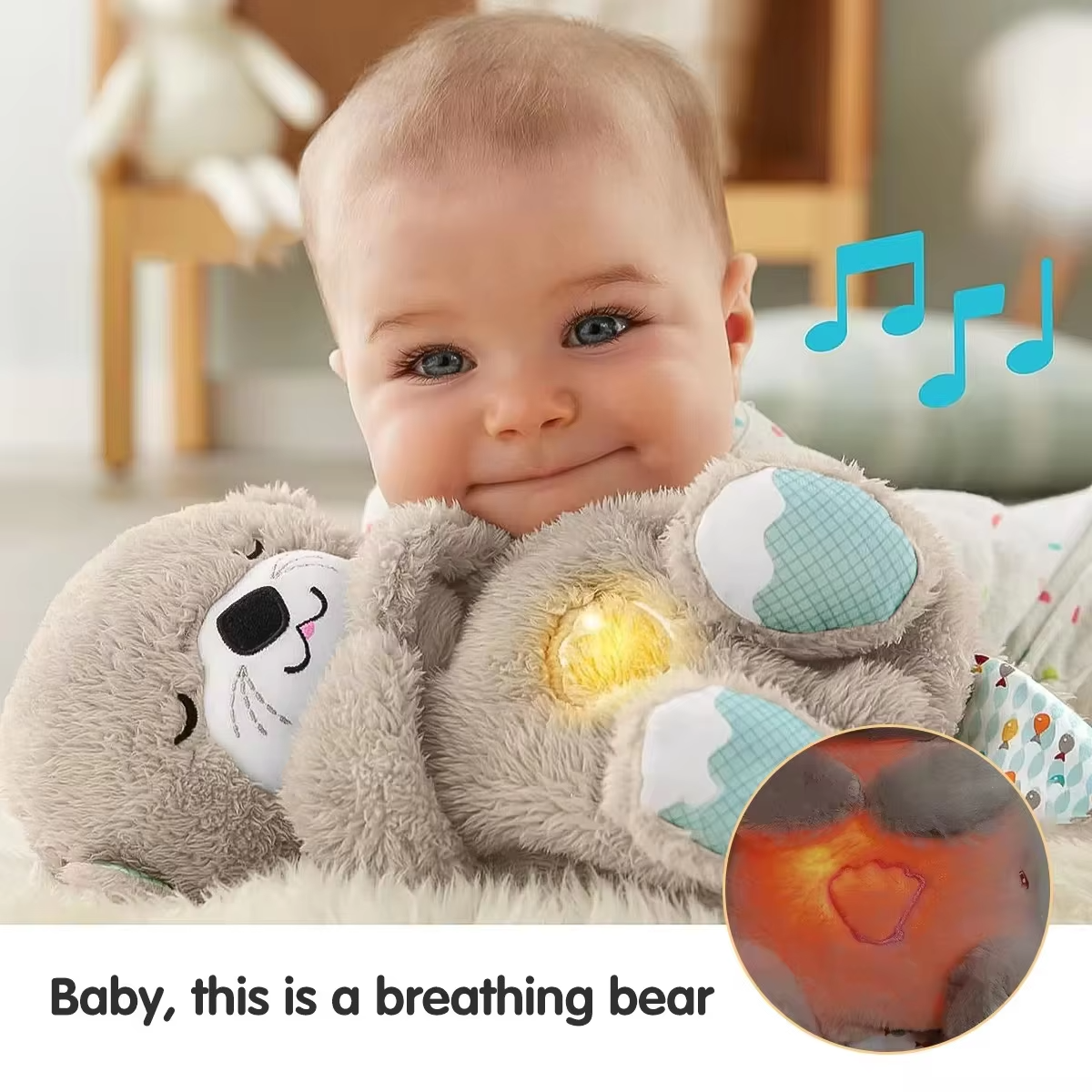 Breathing Bear Toy With Sound